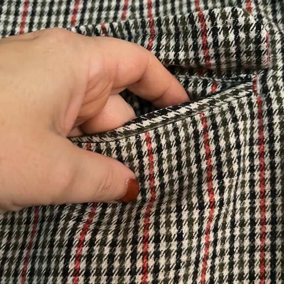 TOMMY JEANS Black/Olive/Orange/Cream Zip Front Lined Mini Skirt, Sz 14, GUC. - Picture 4 of 10